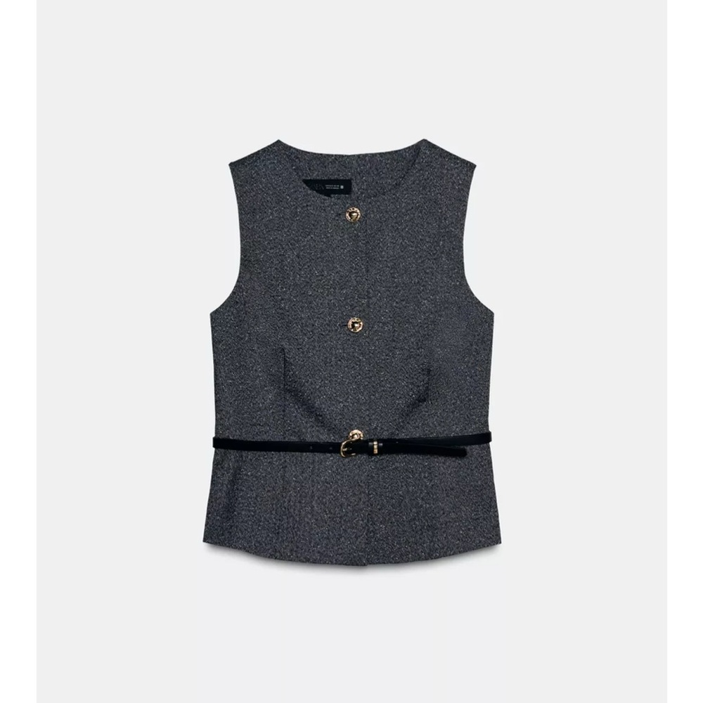 Zara Marled Belted Vest